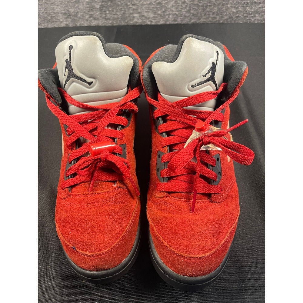 Jordan 5 Retro Raging Bull 2021 University Red Boys 6.5Y Sneakers, No Insoles